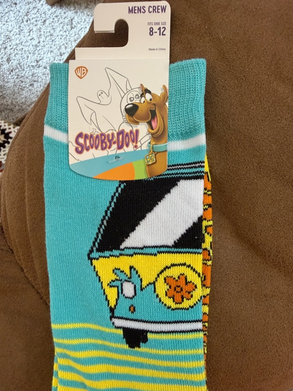 Bioworld Scooby-Doo Crew Socks in Yellow, Aqua & Gray
